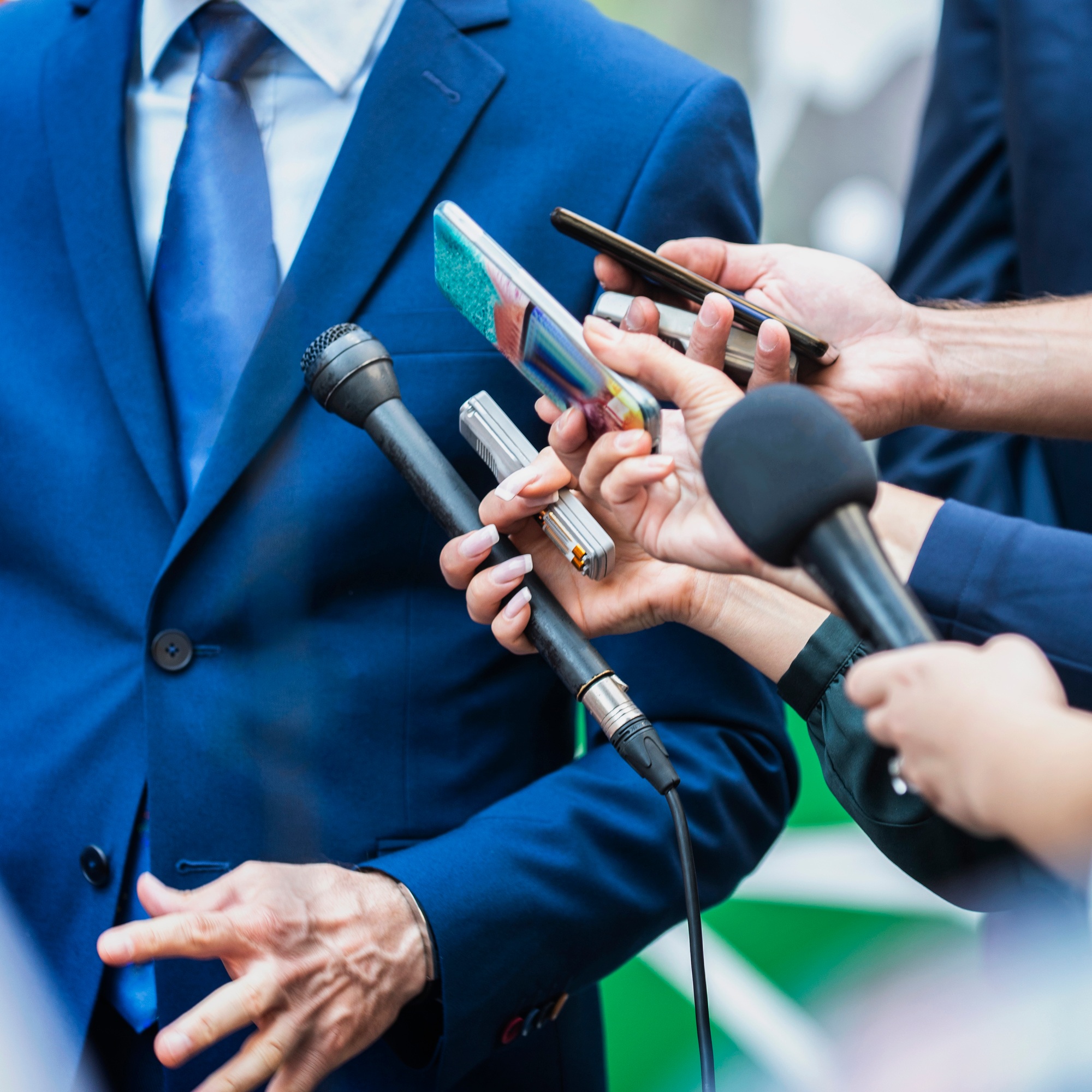 Media Interview. Journalists Interviewing Politician or Business